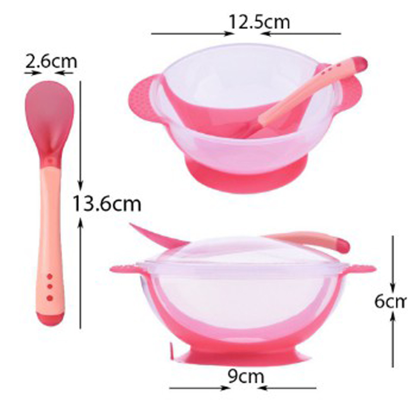Apple Bear Baby Feeding Bowl And Spoon Set Baby Tableware Children Food Bowl