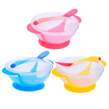 Apple Bear Baby Feeding Bowl And Spoon Set Baby Tableware Children Food Bowl